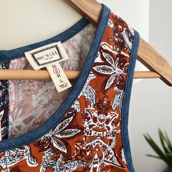 Mo:vint New York Paisley Print Chambray Linen Romper - Picture 2 of 8